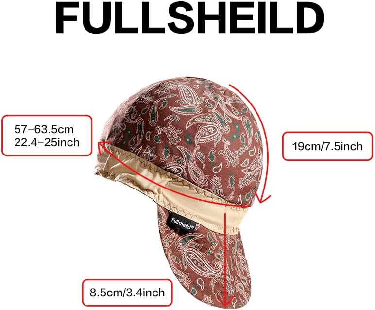 Fullsheild Reversible Welding Cap OneSize Flame Resistant Cotton Welder Hat Hood FR High Crown 2 pcs - Image 3